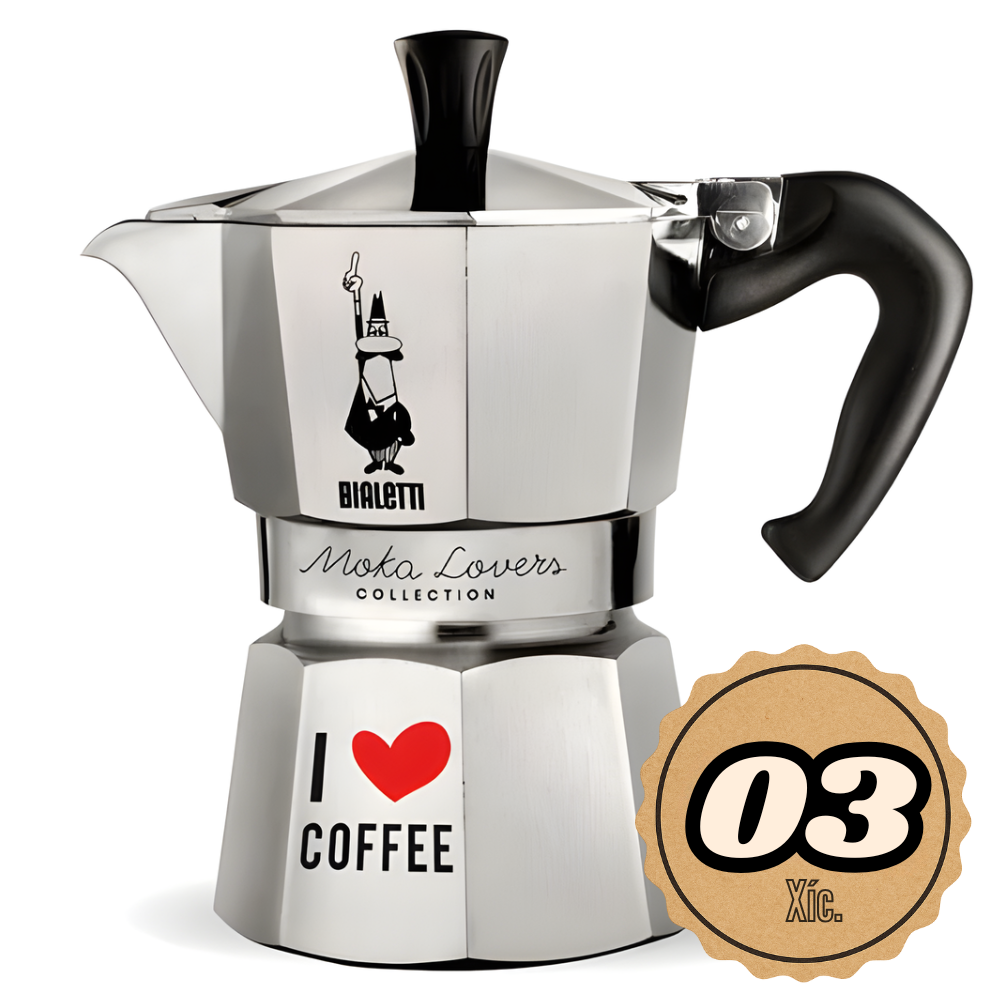 Cafeteira Bialetti Moka Express I Love Coffee - 03 Xíc.