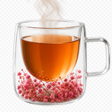 Caneca Vittak Florida Parede Dupla Flores Secas Rosa - 110ml