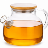 Chaleira de Vidro c/ Tampa Bambu - 1000ml