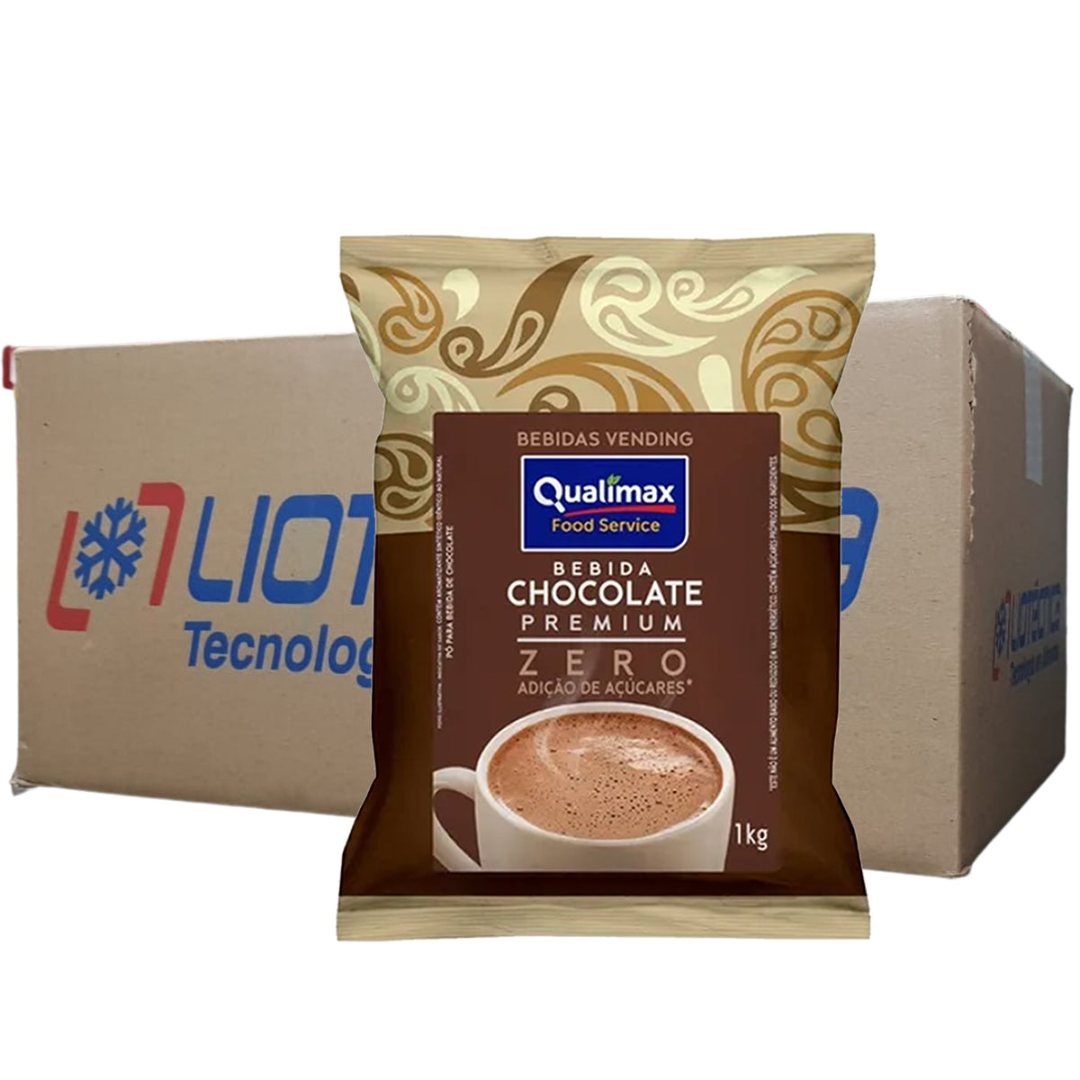 Kit 3 chocolate Qualimax c/ leite 0% açúcar - 3x1Kg