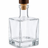 Garrafa Cube Alta com Tampa Madeira - 500ml