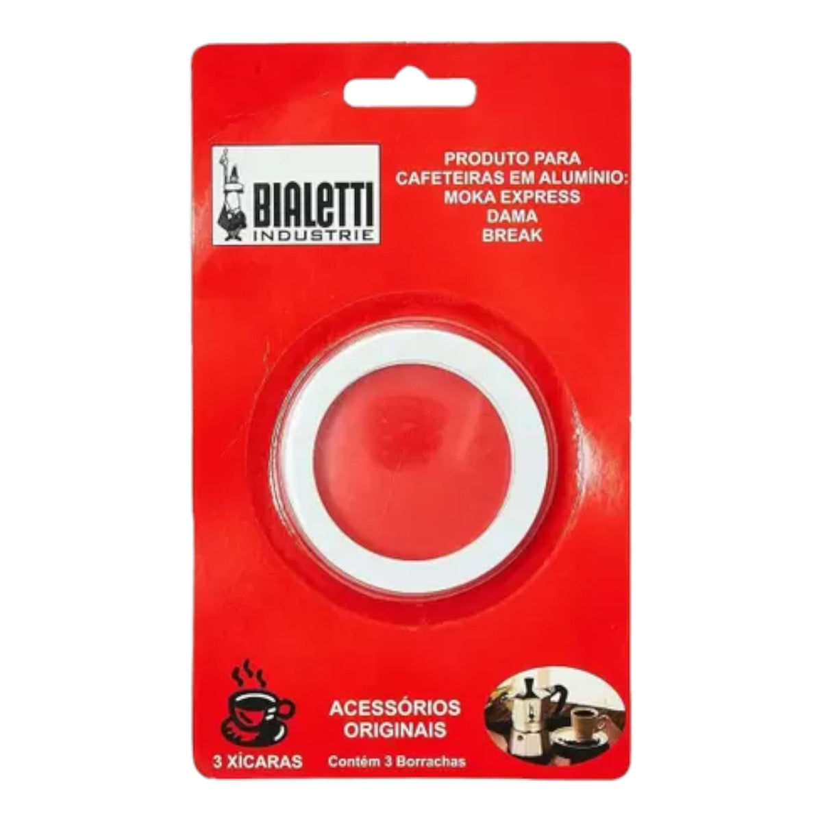 KIT COM 3 BORRACHAS ORIGINAL PARA CAFETEIRA BIALETTI