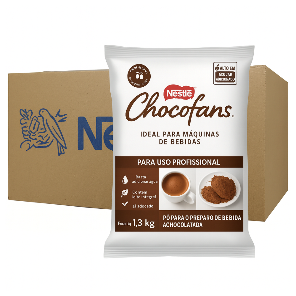 Kit 6 Chocofans Chocolate c/ Leite Nestle - Cx 6x1,3Kg