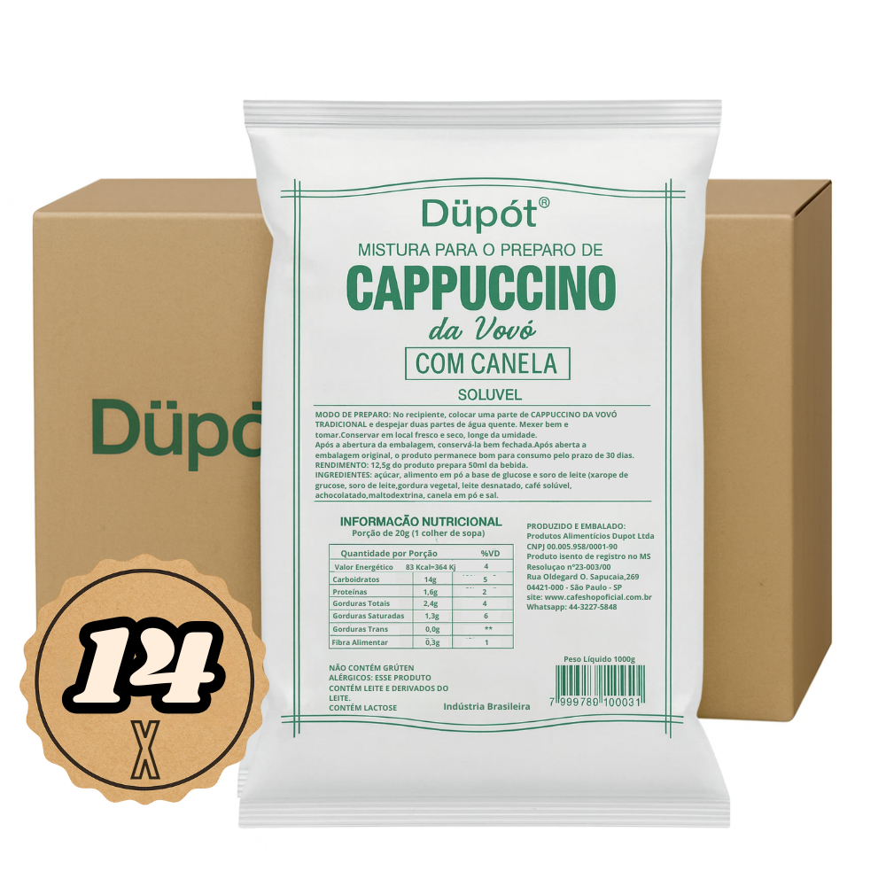 Kit 14 Cappuccino da Vovó c/ Canela Düpot Cx 14x1Kg