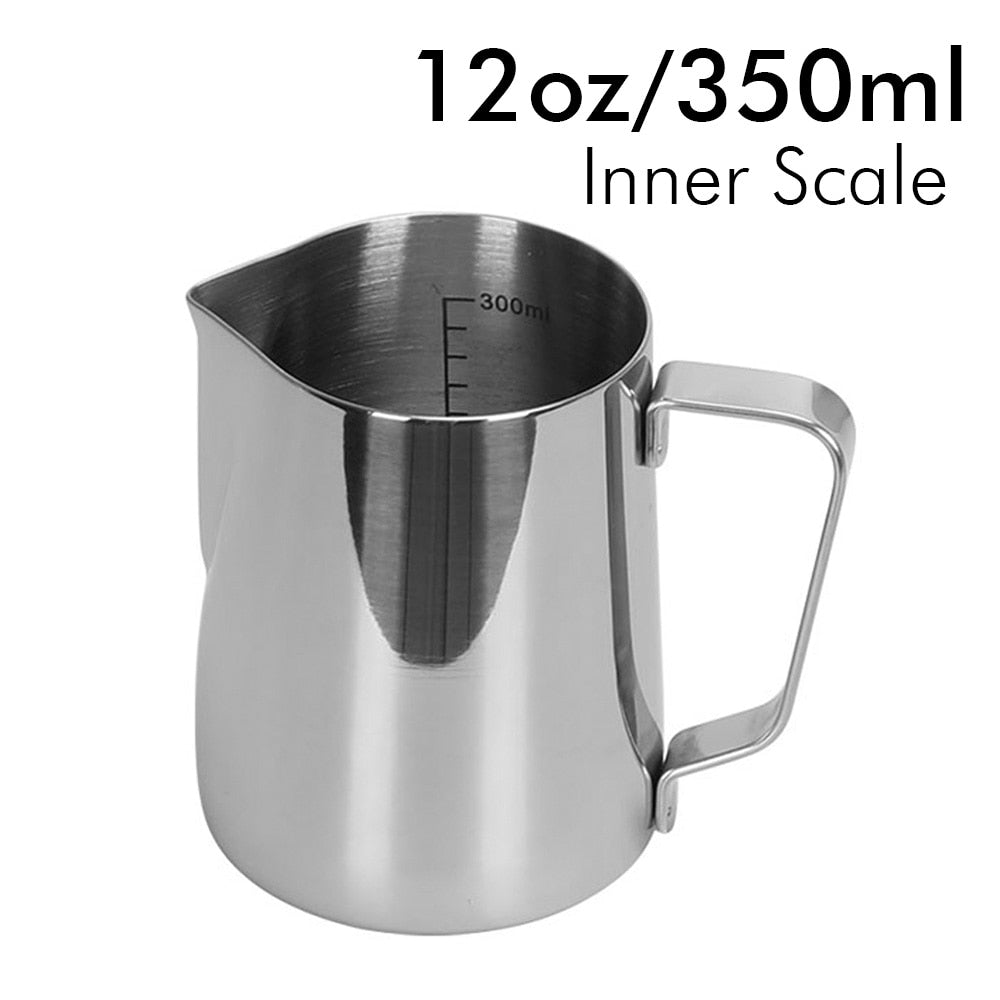 Stainless Steel Milk Frothing Pitcher Steaming Milk Coffee Jug Cappuccino Latte Art Espresso Barista Steam Cup 150/350/600Ml