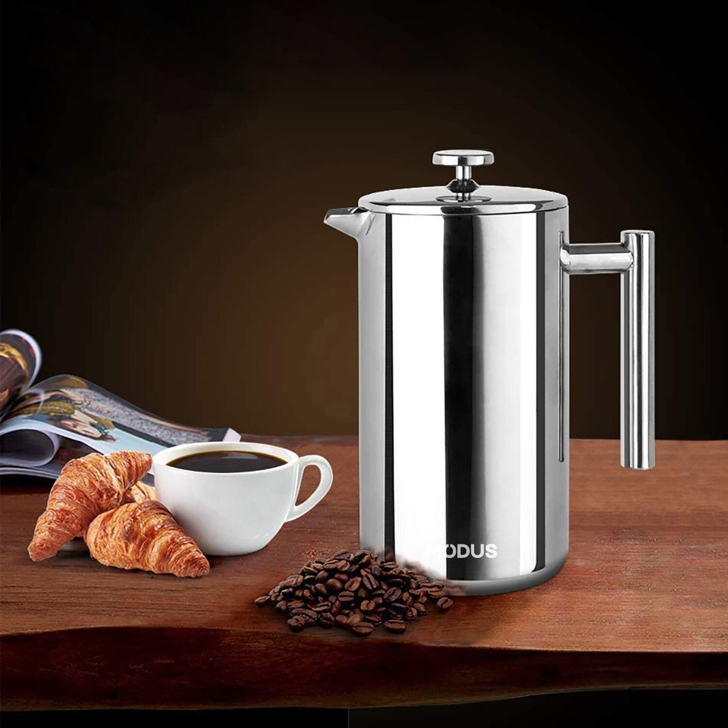 CAFETEIRA PRENSA FRANCESA MODUS AÇO INOX DUPLO - 700ML