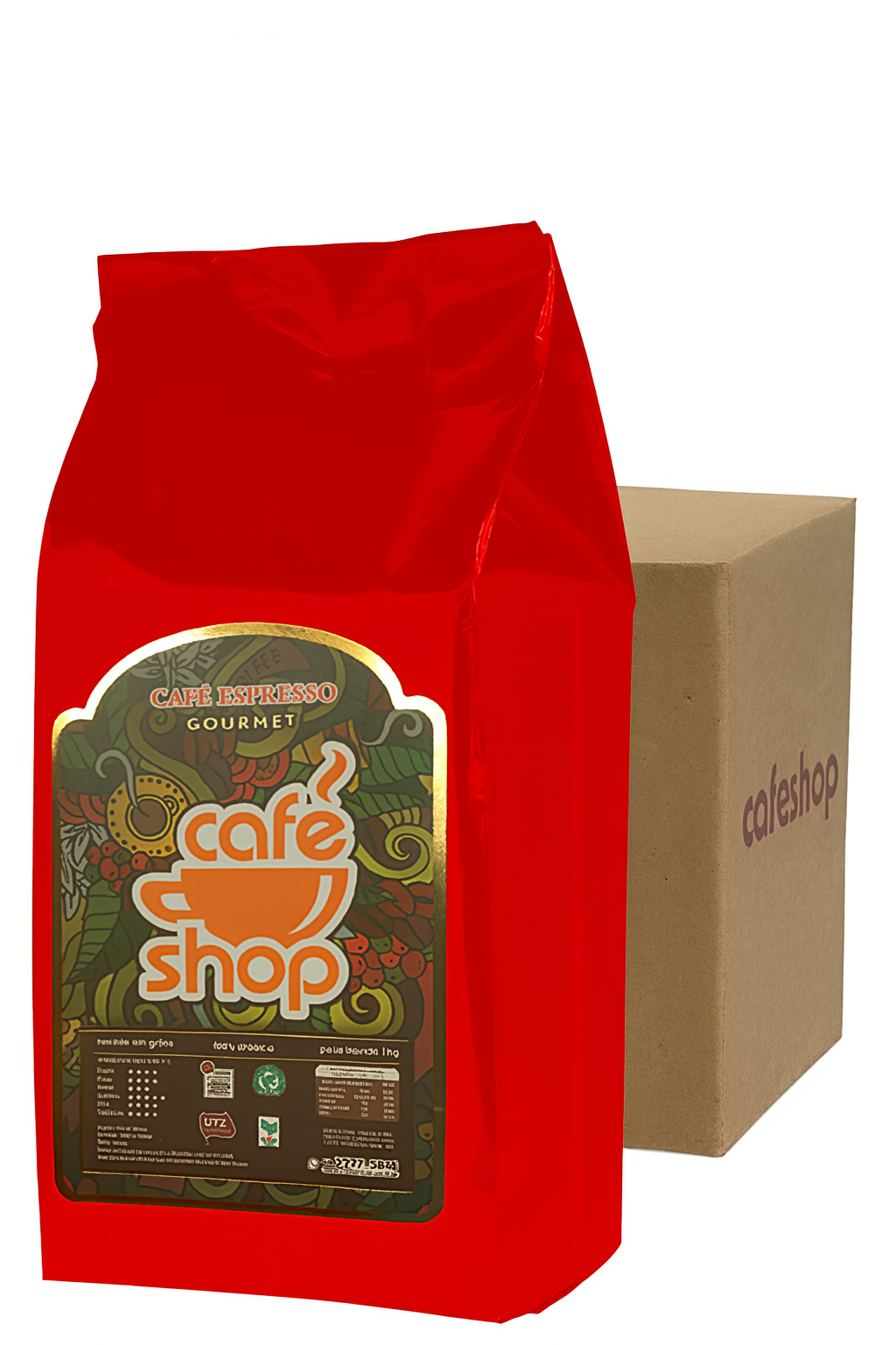Kit 5 Café em Grãos Cafeshop Origem Arara  Cx 5x1Kg