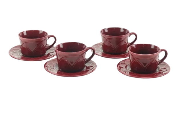 CJ 04 XICARA DE PORCELANA CAFE C/ PIRES IRIS VERBENA - 80ML