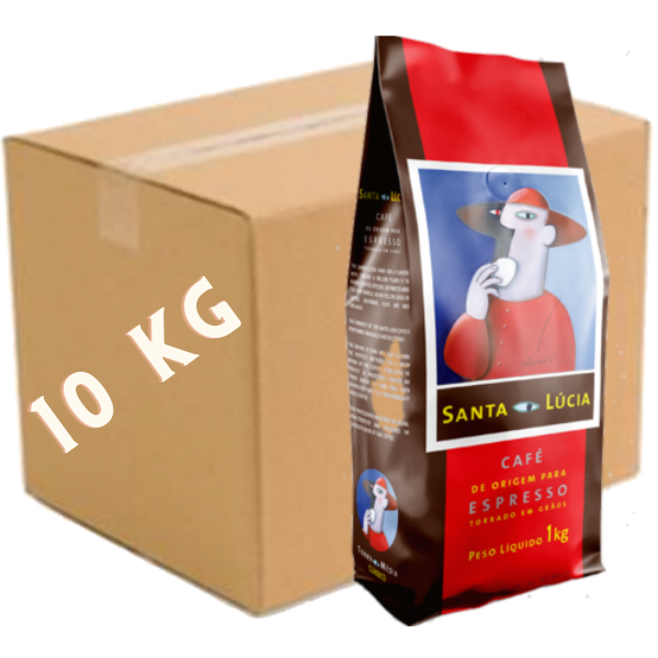 Kit 10 Café em Grãos Santa Lucia - Cx 10x1Kg
