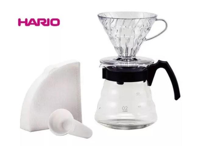 CONJUNTO KIT V60 HARIO C/ 40 FILTROS -UNID - Cafeshop