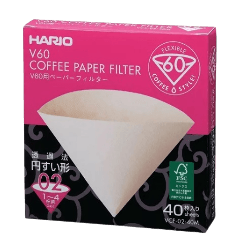 FILTRO DE PAPEL NATURAL PARA HARIO V60 40 UNID - Cafeshop