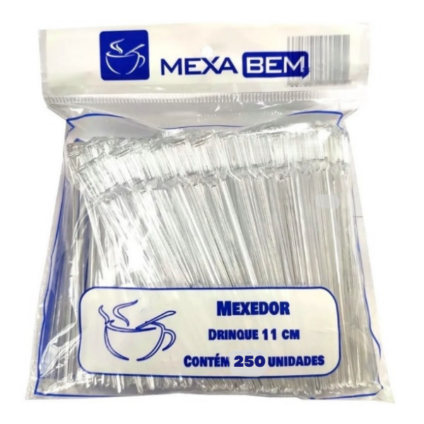 Mexedor para Café tipo Drinque Reforçado 11cm Cristal - 250unid