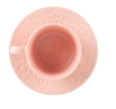 CJ 04 XICARA DE PORCELANA CAFE C/ PIRES TILES BLUSH - 80ML