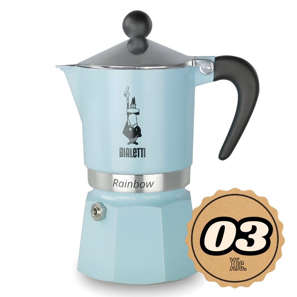 Cafeteira Bialetti Rainbow Azul Clara - 03 Xíc.