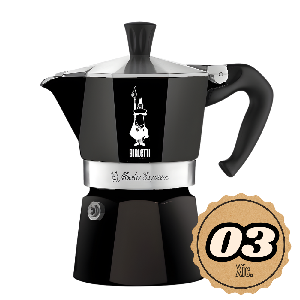 Cafeteira Bialetti Moka Express Preta - 03 Xíc.