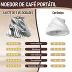 Moinho de Café Manual Inox Ajuste Moagem Laminas Inox