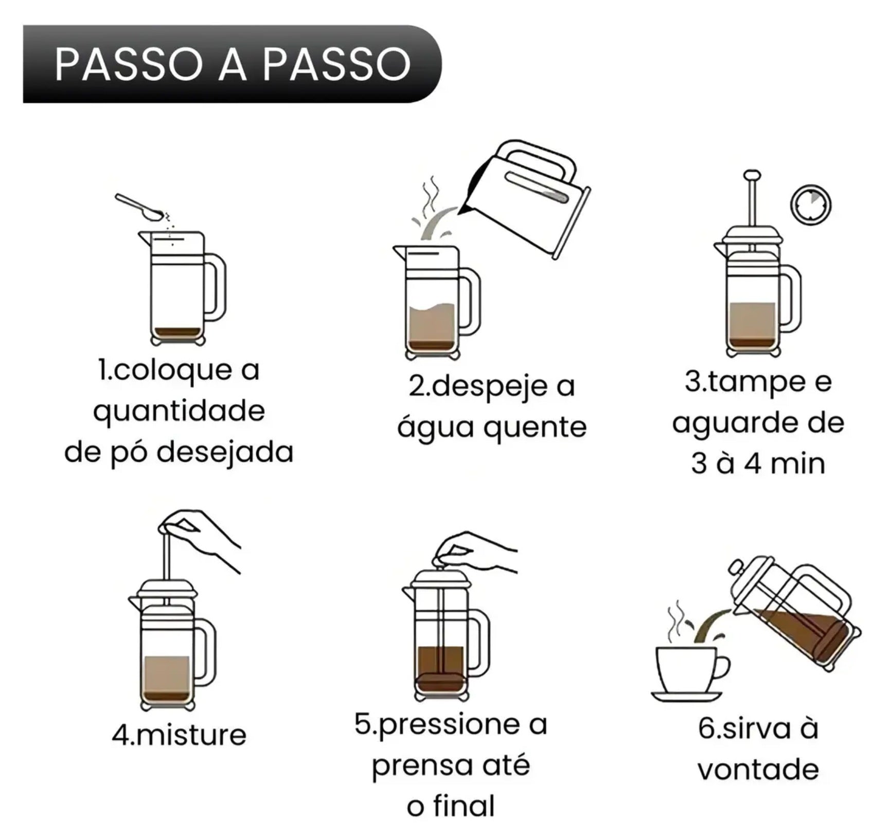Cafeteira Prensa Francesa Vidro e Inox  - 600ml