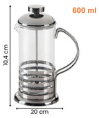 Cafeteira Prensa Francesa Vidro e Inox  - 600ml