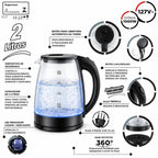 Chaleira Vidro Elétrica Automática Bela Home - 2000ML