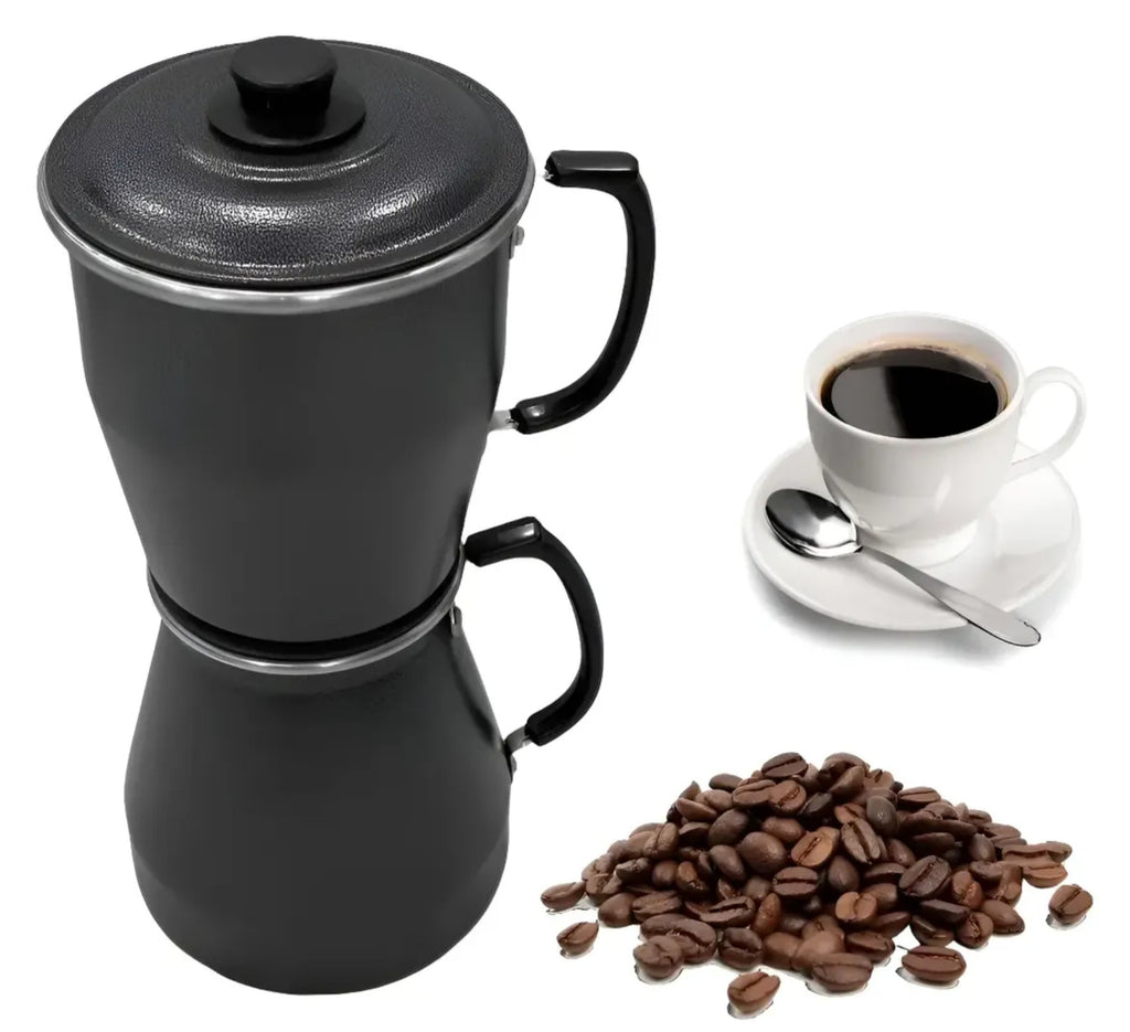 Cafeteira de Alumínio Craqueada Preta - 1,4l