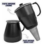 Cafeteira de Alumínio Craqueada Preta - 1,4l