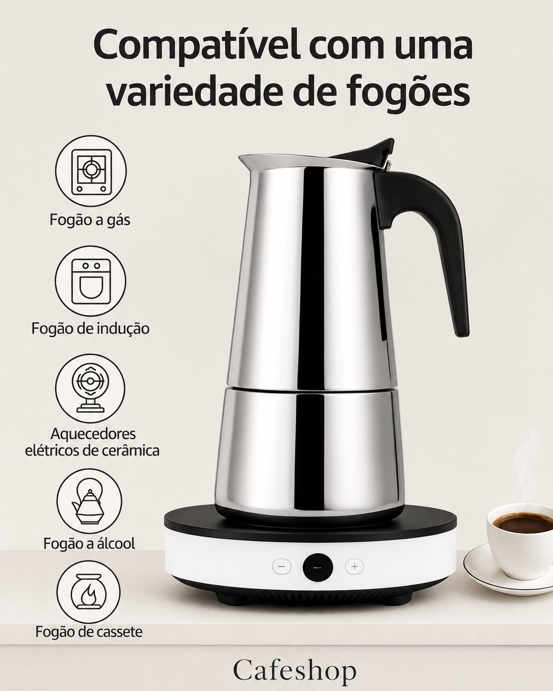 Cafeteira Italiana Inox  - 12 Xíc.
