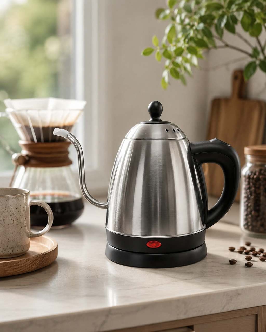 Chaleira Elétrica Automática Pescoço de Ganso - 1200ml