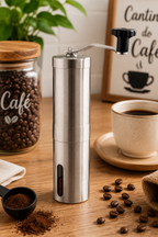 Moinho de Café Manual  Inox Ajuste Moagem Ceramica