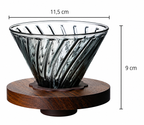 Dripper p/ Filtro de Café em Vidro com Base em Madeira 1-4 Xícaras