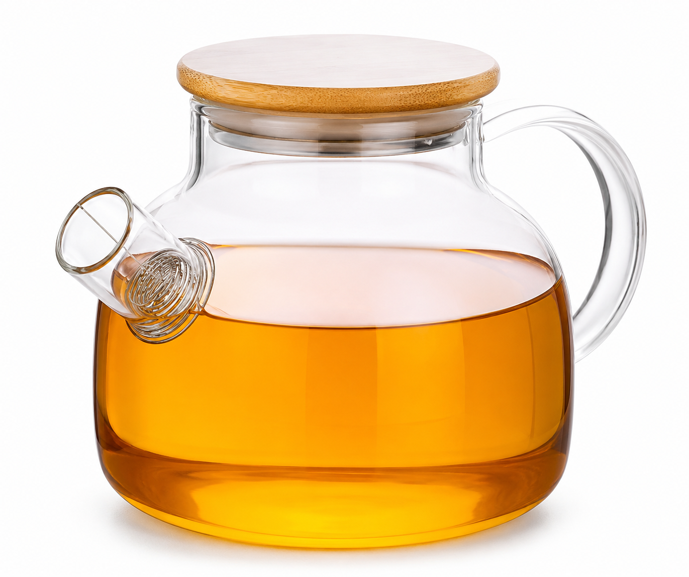 Chaleira  de Vidro c/ Tampa Bambu - 1000ml