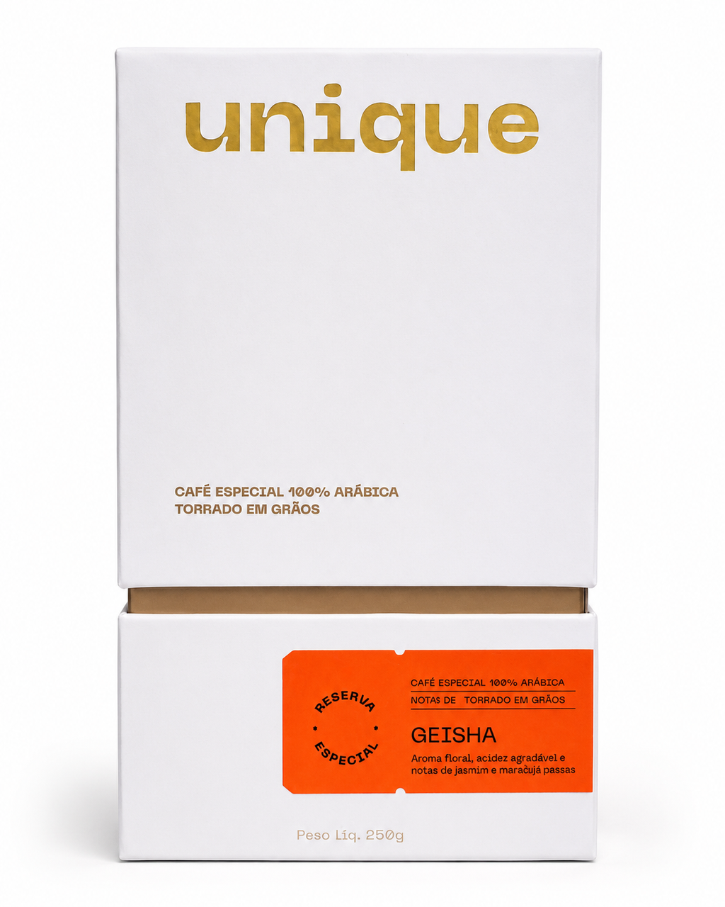 Café em grãos Unique Geisha Engarrafado - 250g