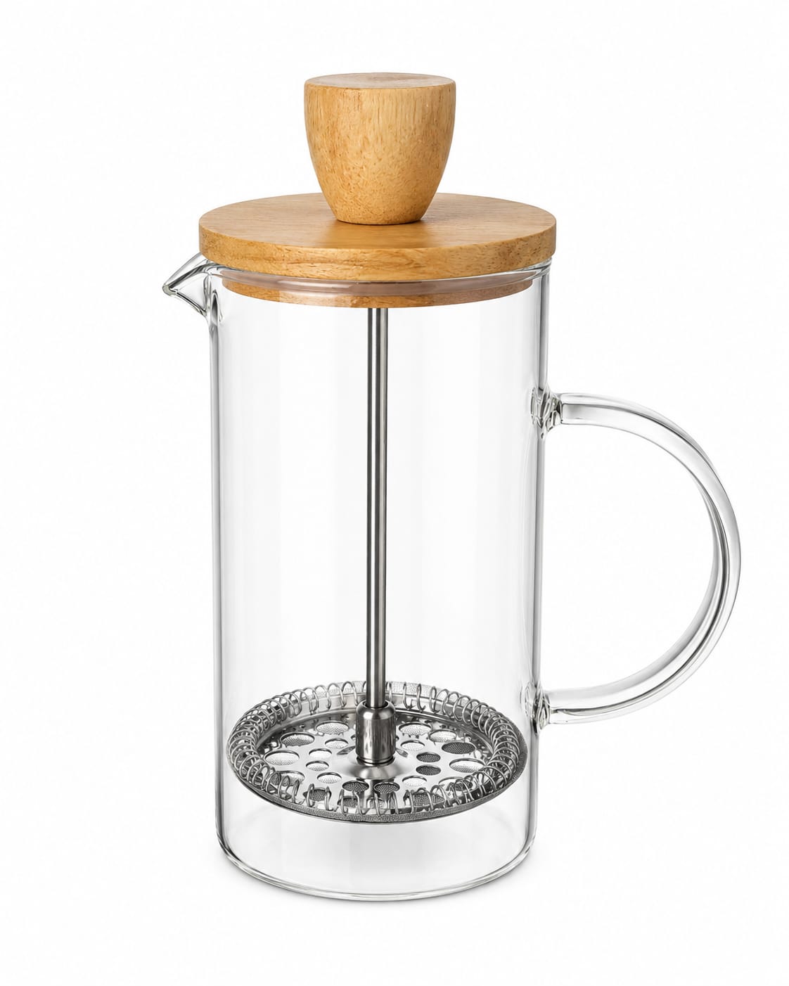 Cafeteira Wolff Prensa Francesa Vidro e Tampa Madeira  - 400ml