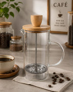 Cafeteira Wolff Prensa Francesa Vidro e Tampa Madeira  - 400ml
