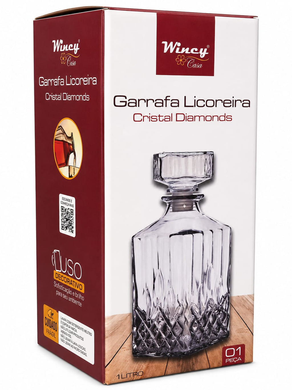 Garrafa Licoreira Cristal Diamonds -01 litro