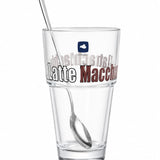 Copo de Vidro Italiano Macchiato Leonardo c/ Colher -  410 ml