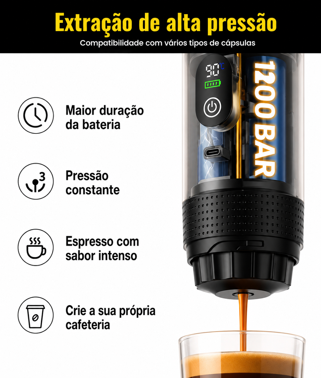 Máquina de Café Espresso Portátil 3 em 1