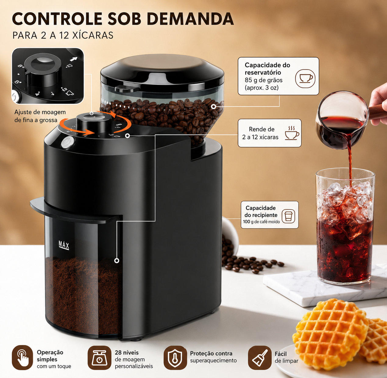 Moinho p/ Café mod. CBG-8000 - 220V