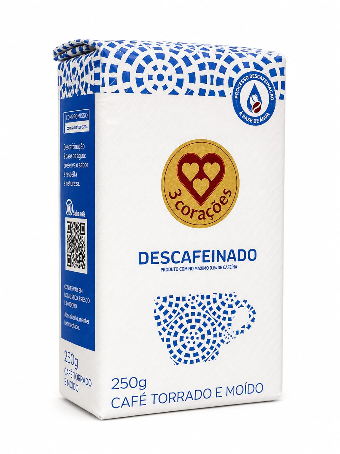 Café Torrado e Moído Descafeinado 3 Corações 250g
