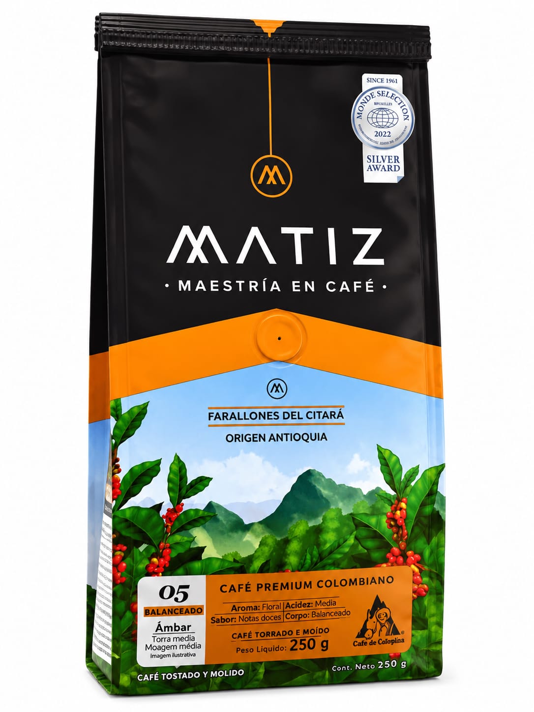 Café Torrado e Moído Matiz Colombia 250g