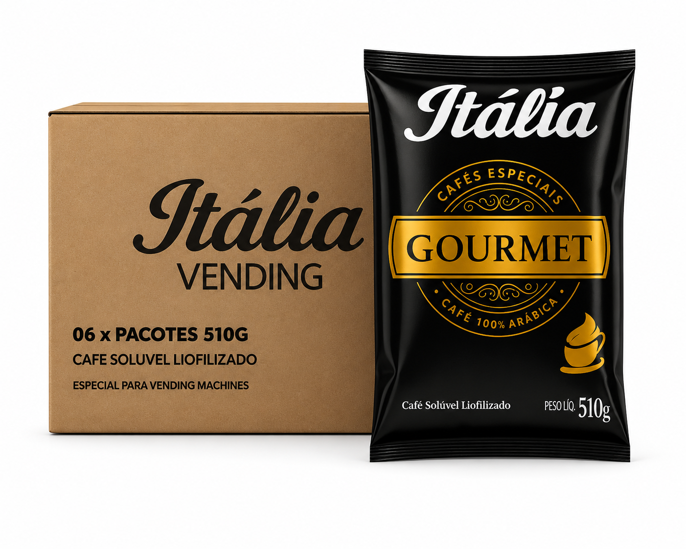 Kit 6 Café Solúvel Liofilizado Itália Gourmet - Cx 6x510g