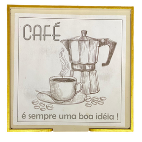 Caixa MDF Embalagem Presente Lembrança Decorada Coffee