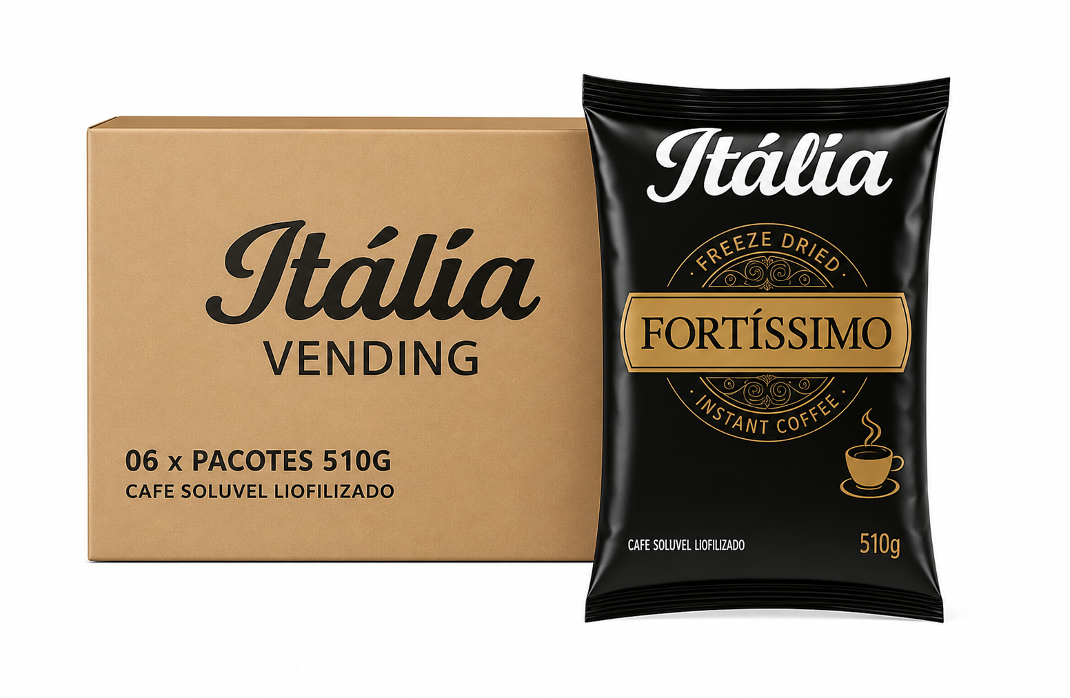 Kit 6 Café Solúvel Liofilizado Itália Fortíssimo - Cx 6x510g