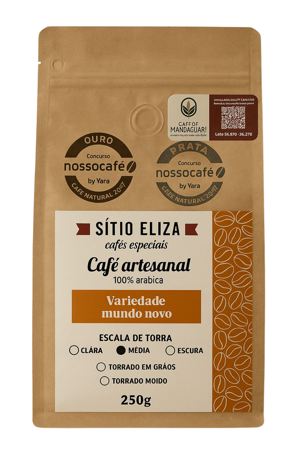 Café especial em grãos Sitio Eliza Mundo Novo - 500g