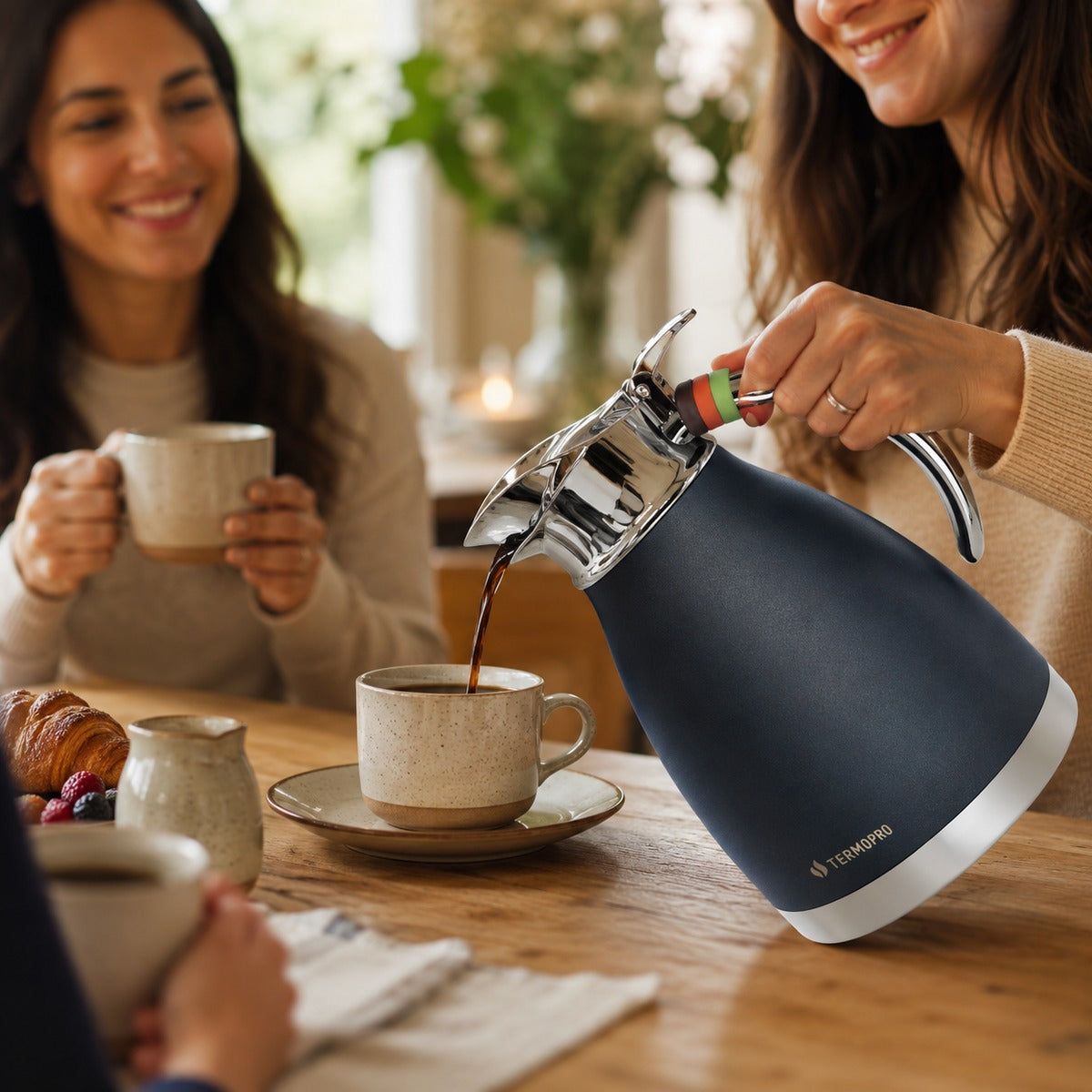 Garrafa Térmica Inox Lotus Azul Termopro - 1,0 L