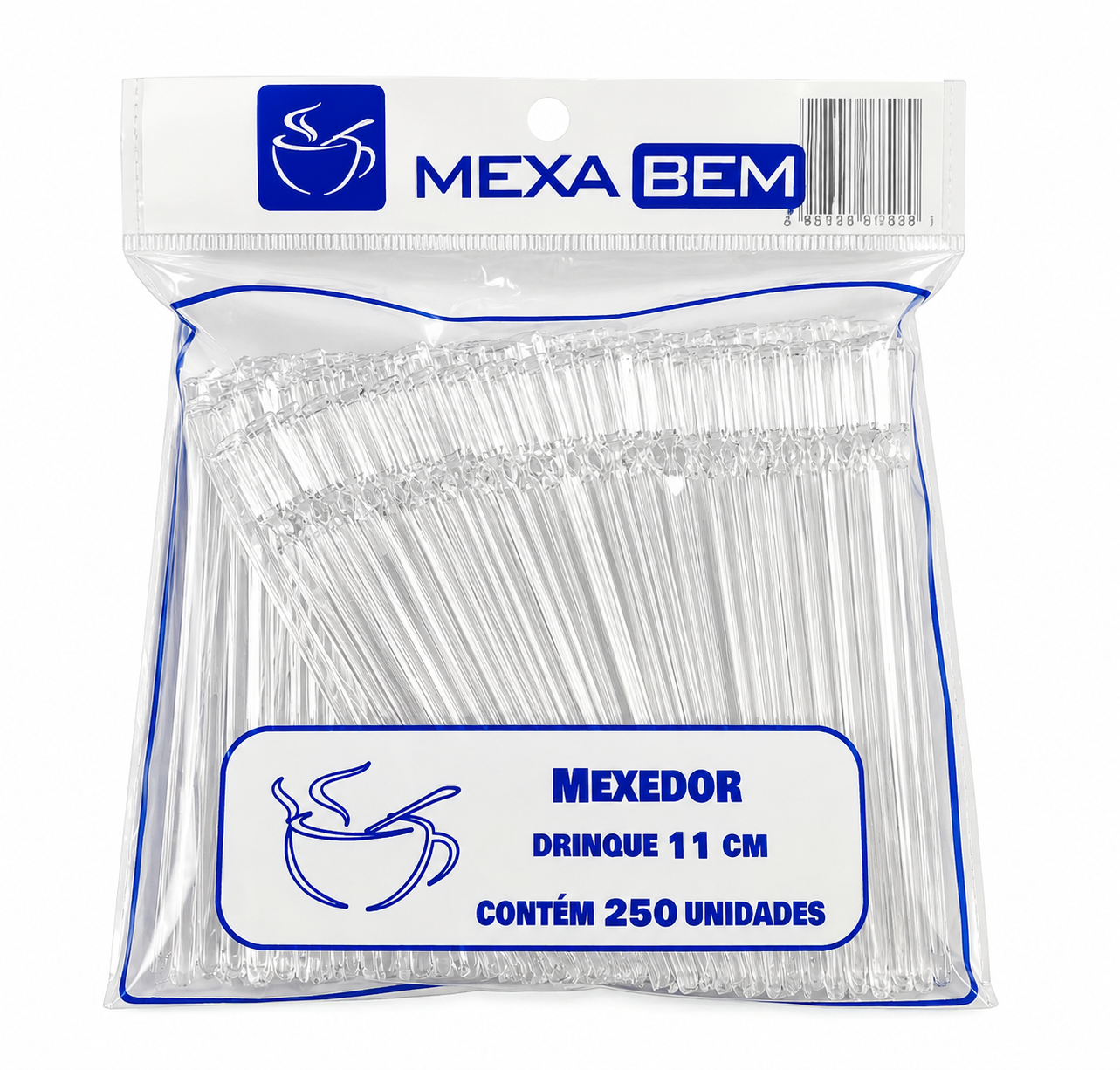 Mexedor para Café tipo Drinque Reforçado 11cm Cristal - 250unid