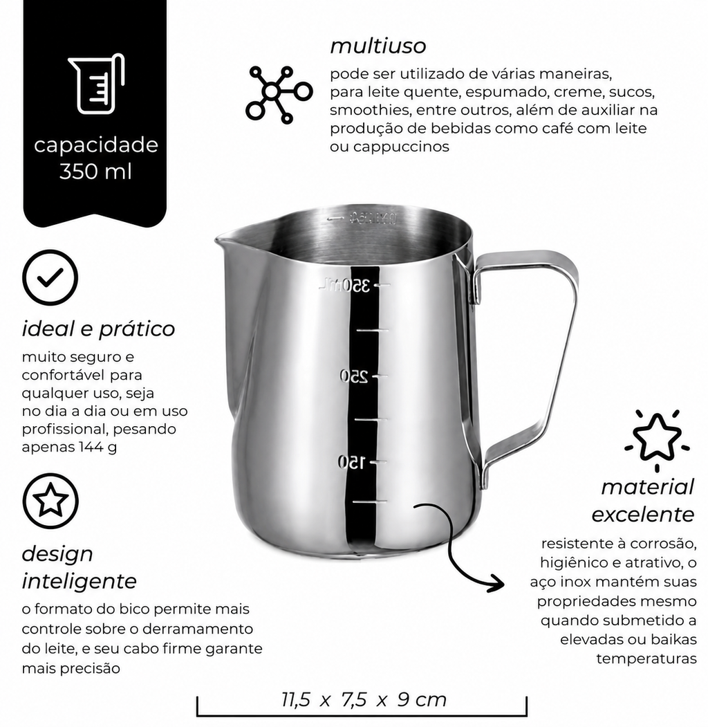 Pitcher  Leiteira Inox -  350ML