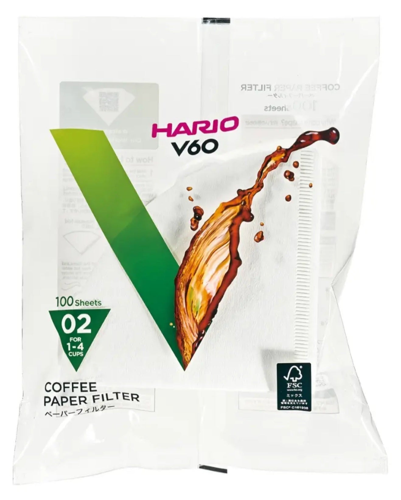 Filtro Papel Branco Hario V60-02 - 100 Unid