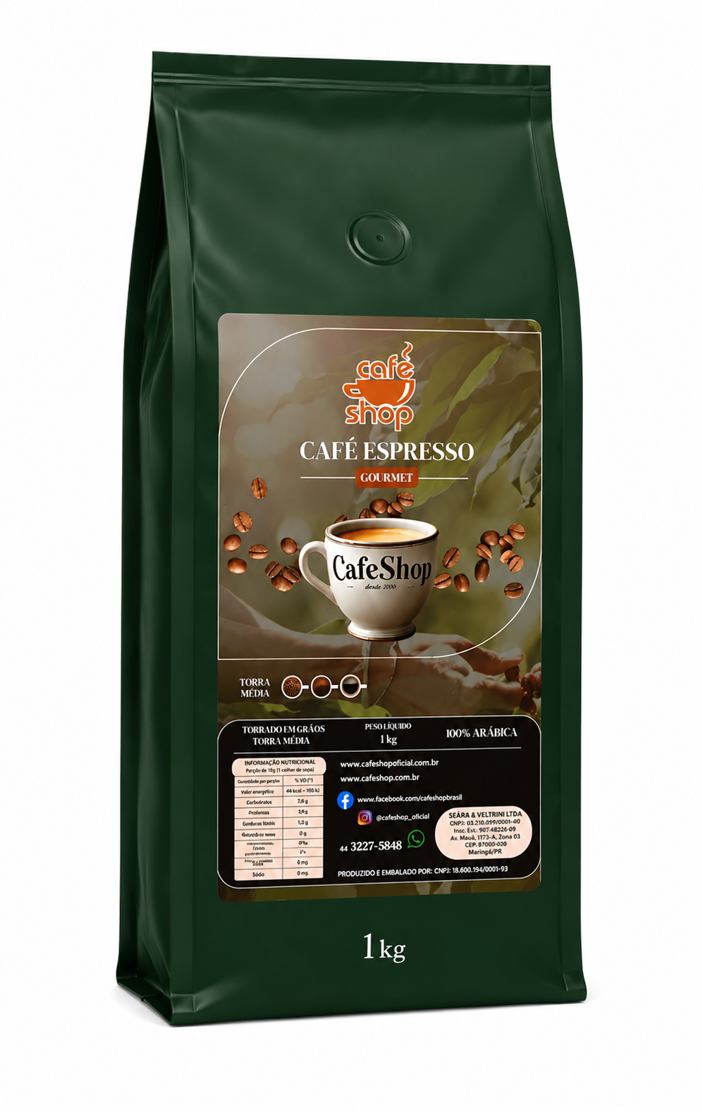 Café em grãos Cafeshop Gourmet - 1 kg