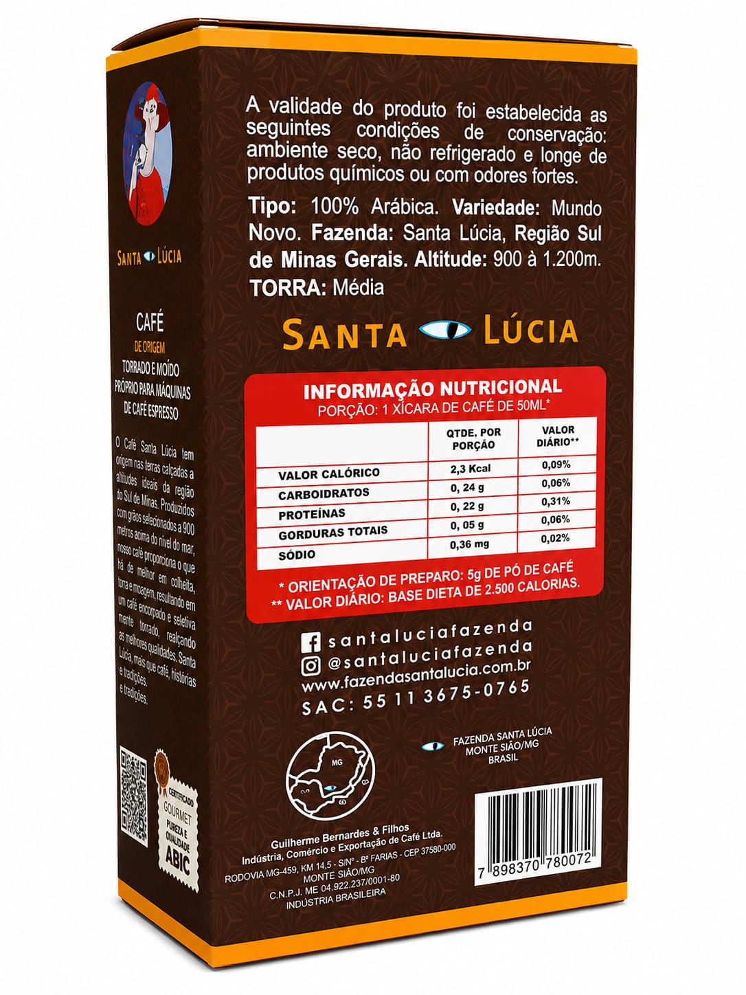 Café moído Santa Lucia Origem (Moagem Média)  - 500 g