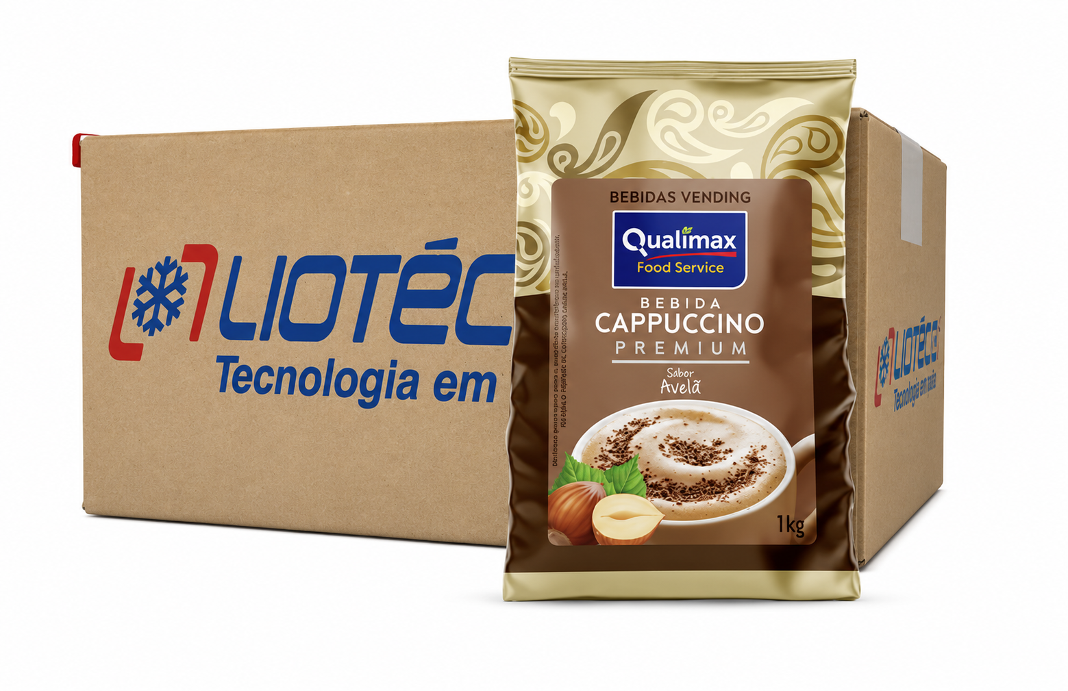 Kit 10 Cappuccino Qualimax Avelã - Cx 10x1Kg